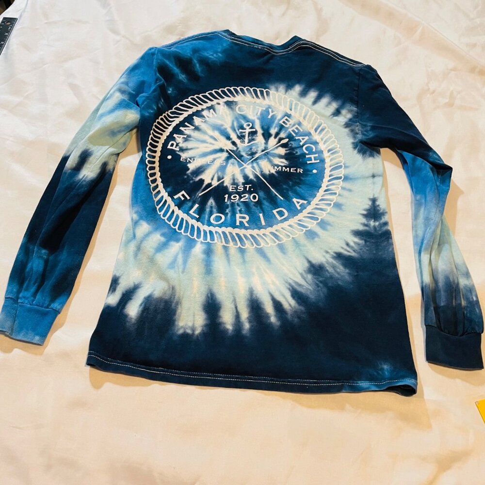 Panama City Beach Florida Colortone Tie-Dye Long Sleeve Shirt Small Unisex - Picture 2 of 9